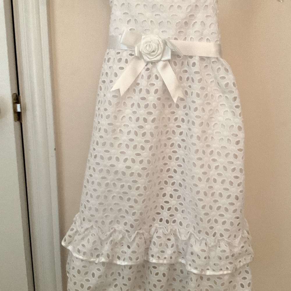 New Bonnie Jean White eyelet girls dress